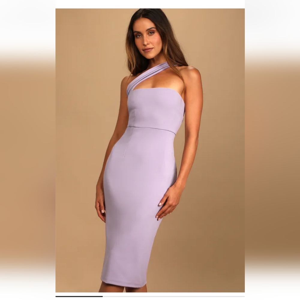 Lulus Hold Your Attention Lilac One-Shoulder Sleeveless Midi Dress - S